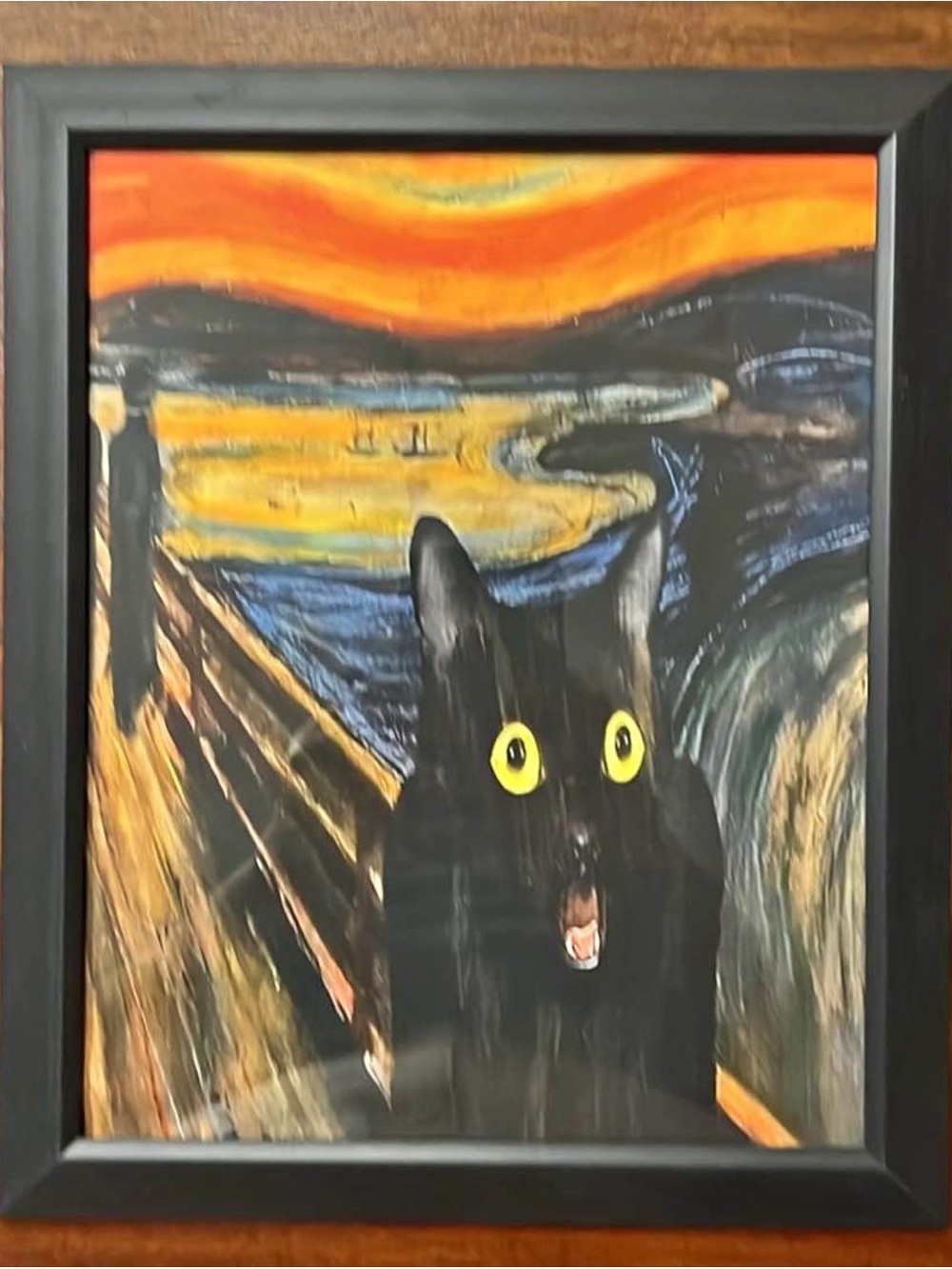 Funny Black Cat Scream Framed Art
Print 8 x 10"